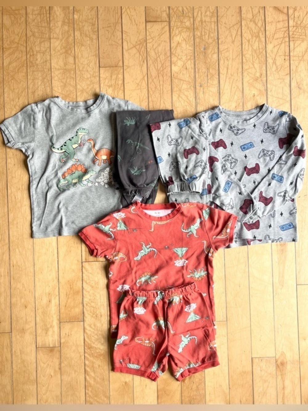 Pekkle Kids Pajama Lot of 3 Dino & Gaming Print Sets Size 10-12